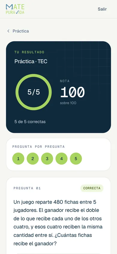 El resultado de una práctica en el celular: la nota en un anillo y las preguntas una por una