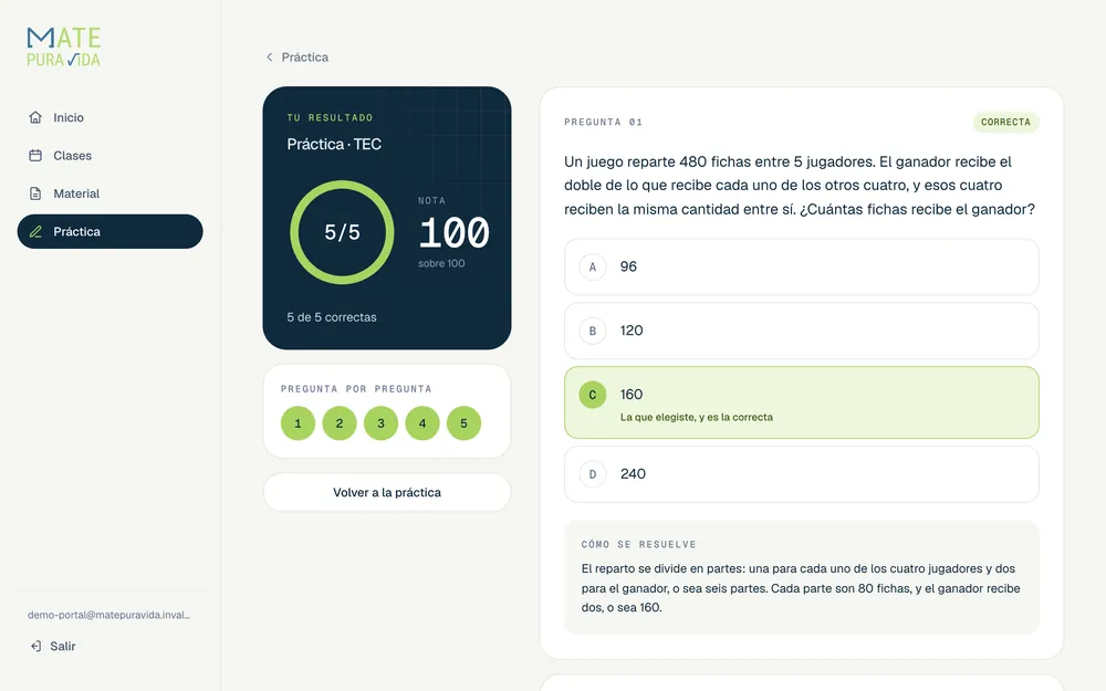 El resultado de una práctica en la computadora, con la explicación de cada pregunta